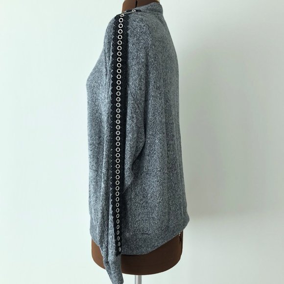 Kooples X Sport Oversized Lace Trimmed Sweatshirt - Picture 2 of 7